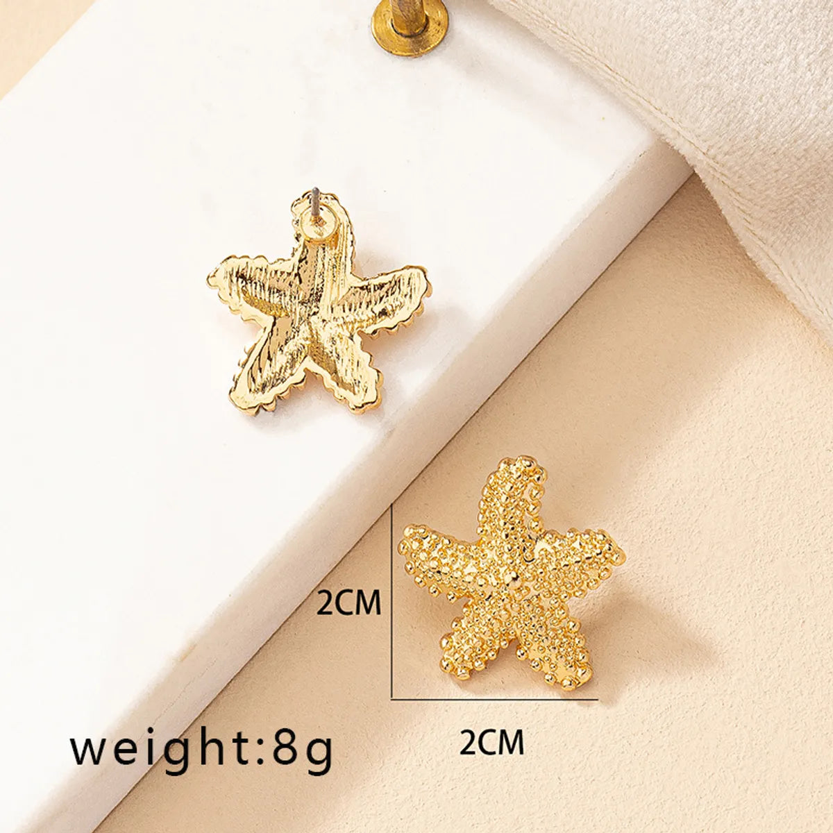 1 Pair Simple Style Starfish Plating Alloy Ear Studs