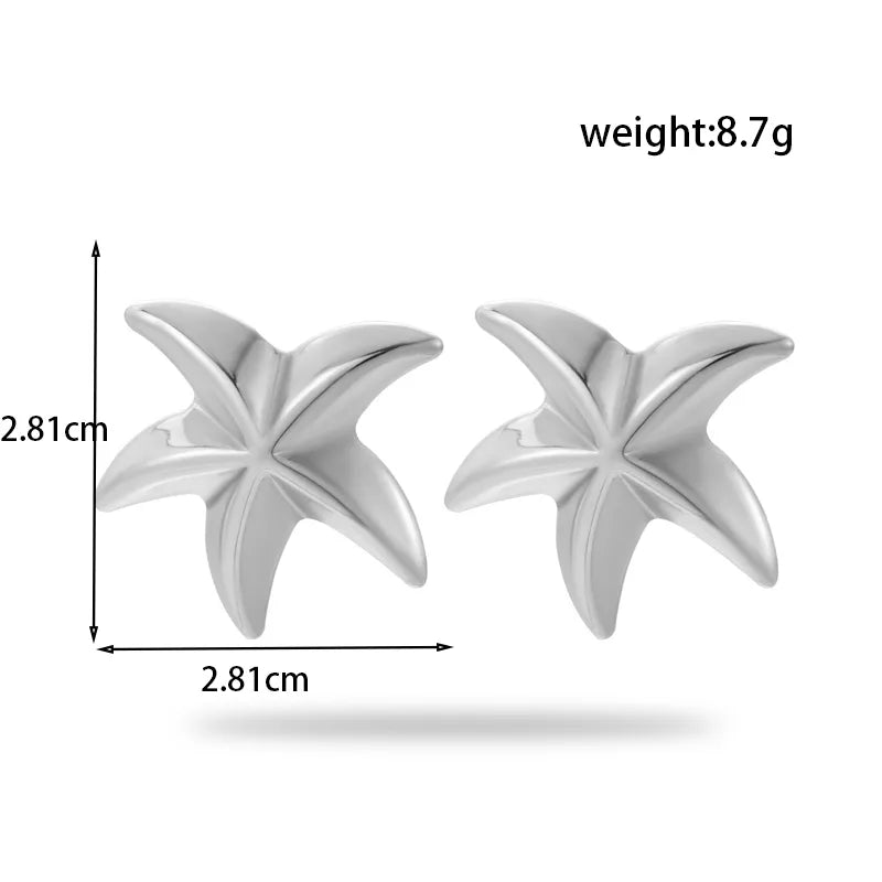 1 Pair Simple Style Starfish Plating 304 Stainless Steel Drop Earrings