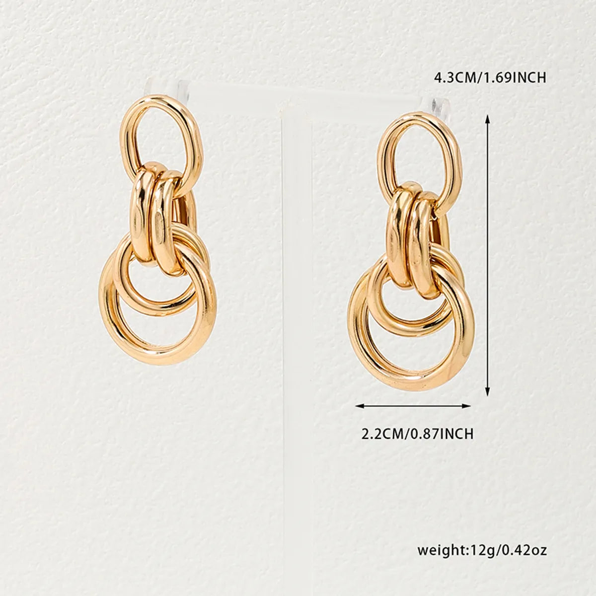 1 Pair Simple Style Streetwear Commute Geometric Ferroalloy Drop Earrings