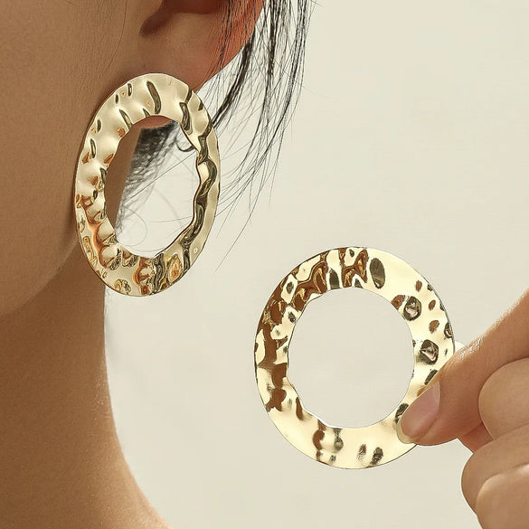 1 Pair Simple Style Streetwear Geometric Plating Alloy Ear Studs