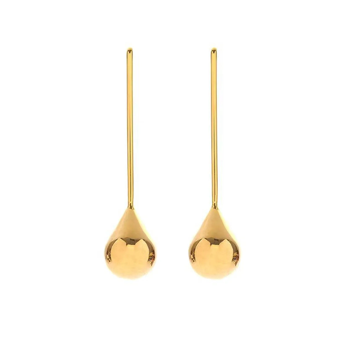 1 Pair Simple Style Streetwear Geometric Plating Copper Drop Earrings