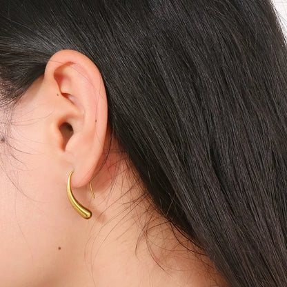 1 Pair Simple Style Streetwear Geometric Plating Stainless Steel 18K Gold Plated Earrings