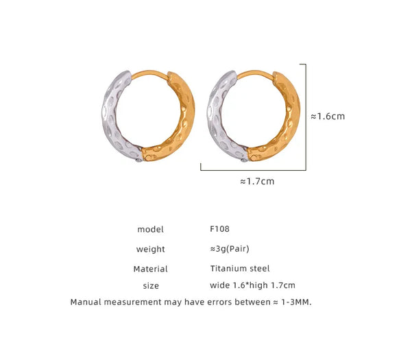 1 Pair Simple Style Streetwear Geometric Plating Titanium Steel 18K Gold Plated Earrings