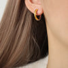 1 Pair Simple Style Streetwear Geometric Plating Titanium Steel 18K Gold Plated Earrings