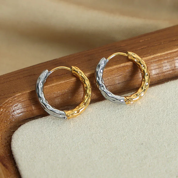 1 Pair Simple Style Streetwear Geometric Plating Titanium Steel 18K Gold Plated Earrings
