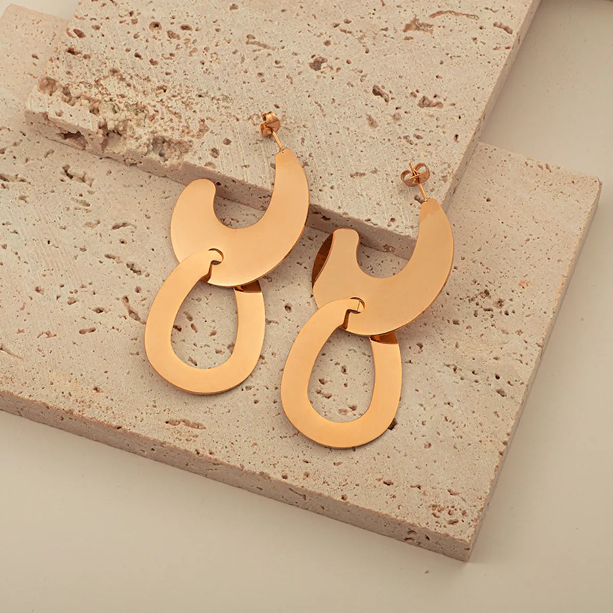 1 Pair Simple Style Streetwear Geometric Stainless Steel Drop Earrings