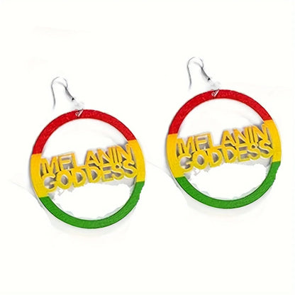 1 Pair Simple Style Streetwear Human Animal Letter Wood Drop Earrings