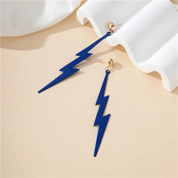 1 Pair Simple Style Streetwear Lightning Iron Drop Earrings