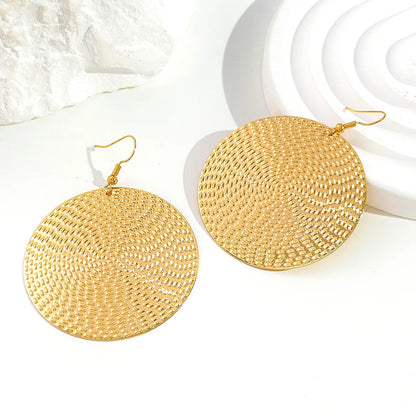 1 Pair Simple Style Streetwear Round Plating Alloy 14k Gold Plated Silver Plated Drop Earrings