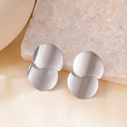 1 Pair Simple Style Streetwear Solid Color Polishing Plating 304 Stainless Steel 18K Gold Plated Ear Studs