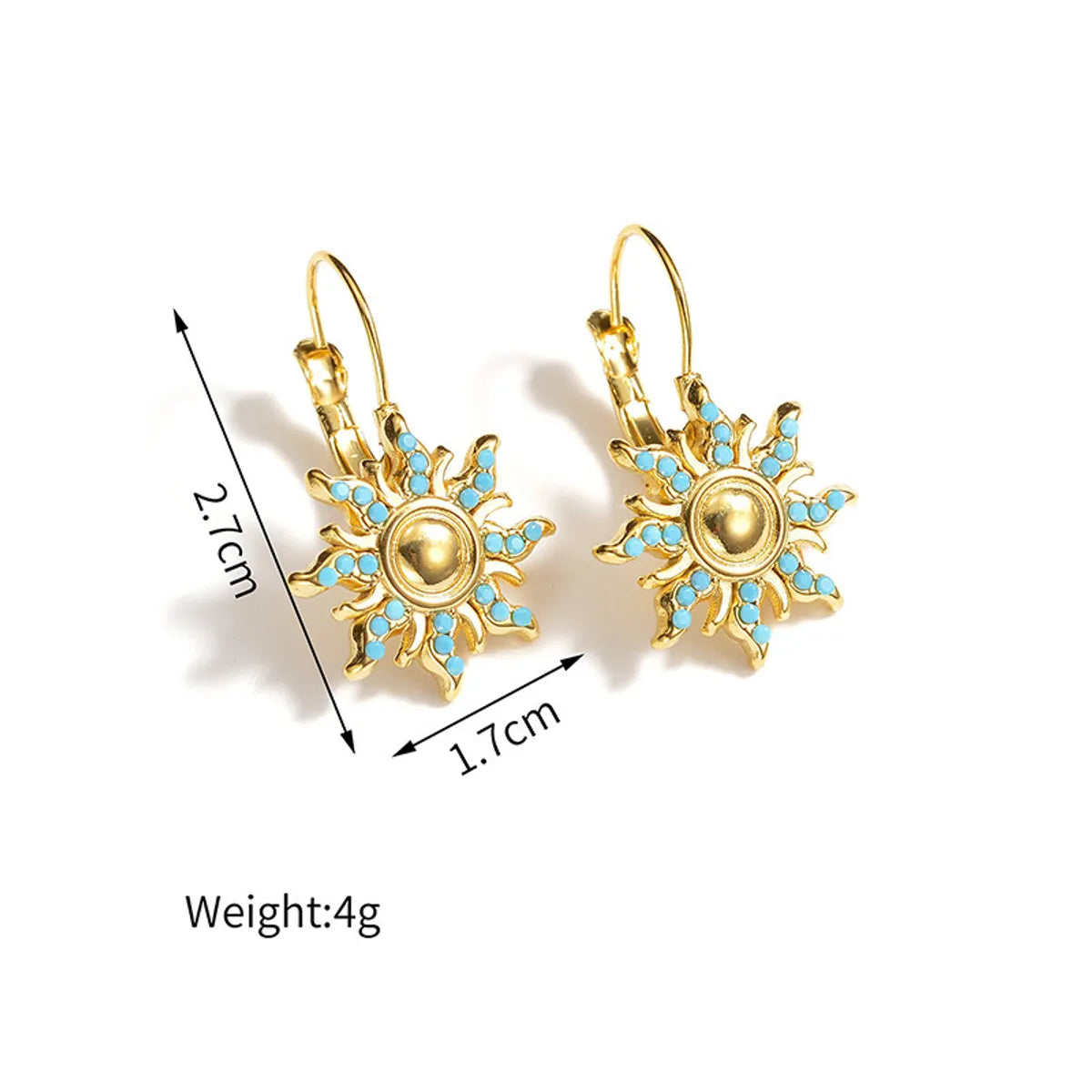 1 Pair Simple Style Sun Plating Titanium Steel Earrings