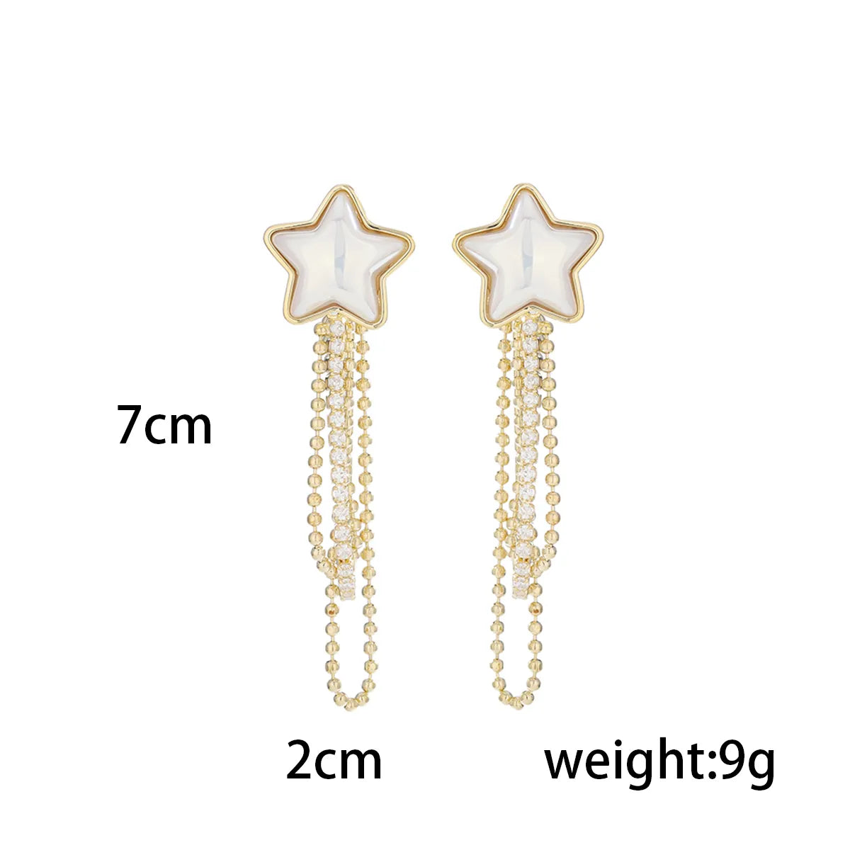 1 Pair Simple Style Tassel Plating Inlay Copper Rhinestones Drop Earrings