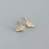 1 Pair Simple Style Trapezoid Sterling Silver Inlay Zircon Ear Studs