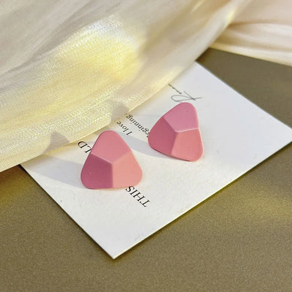 1 Pair Simple Style Triangle Alloy Ear Studs