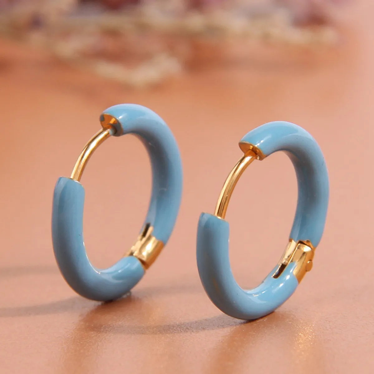 1 Pair Simple Style Triangle Circle Heart Shape Stainless Steel Hoop Earrings