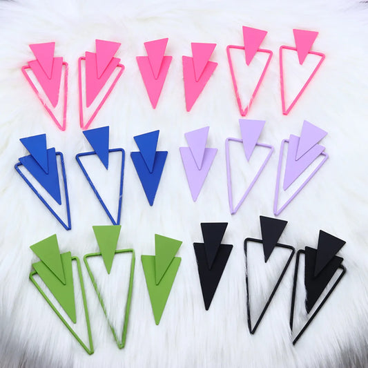 1 Pair Simple Style Triangle Metal Stoving Varnish Women's Drop Earrings