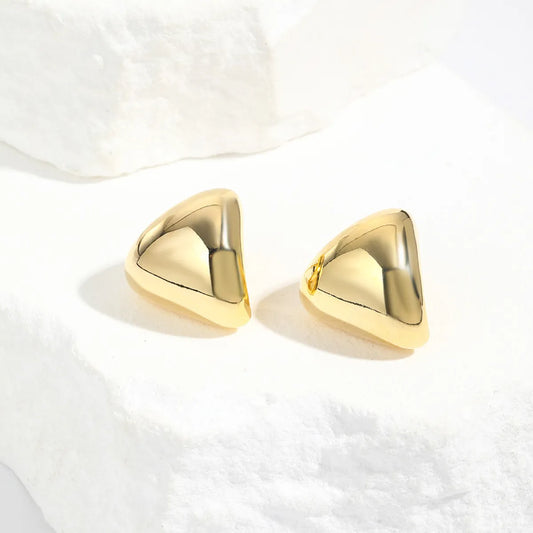 1 Pair Simple Style Triangle Plating Brass 18k Gold Plated Ear Studs