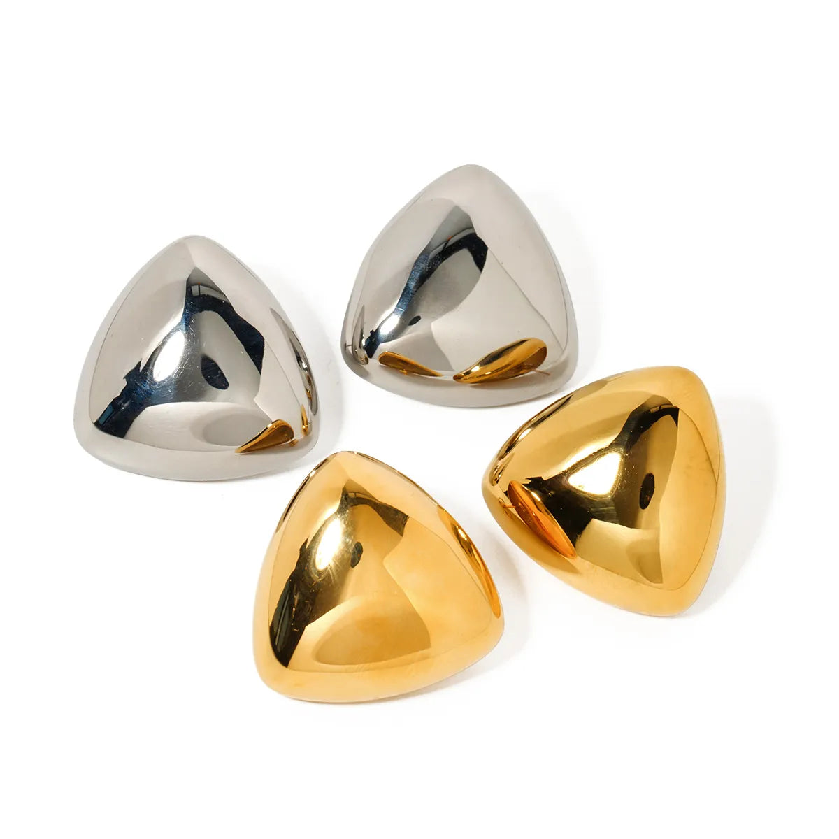 1 Pair Simple Style Triangle Plating Stainless Steel 18k Gold Plated Ear Studs