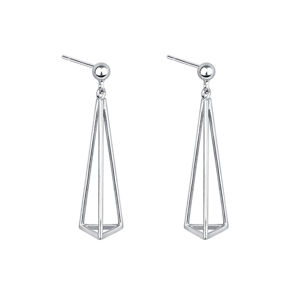 1 Pair Simple Style Triangle Brass Plating Drop Earrings