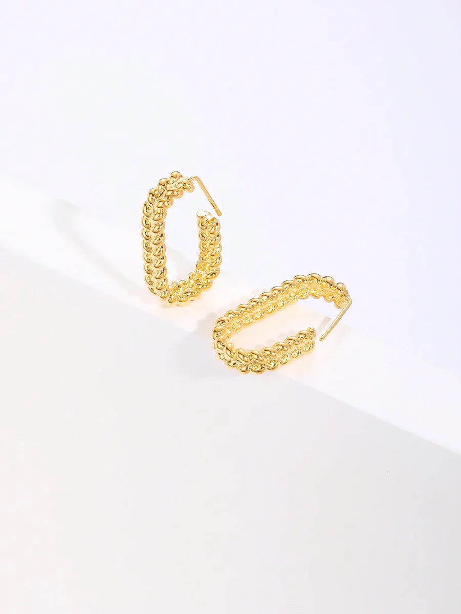 1 Pair Simple Style Twisted Star Plating Inlay Copper Zircon Ear Studs