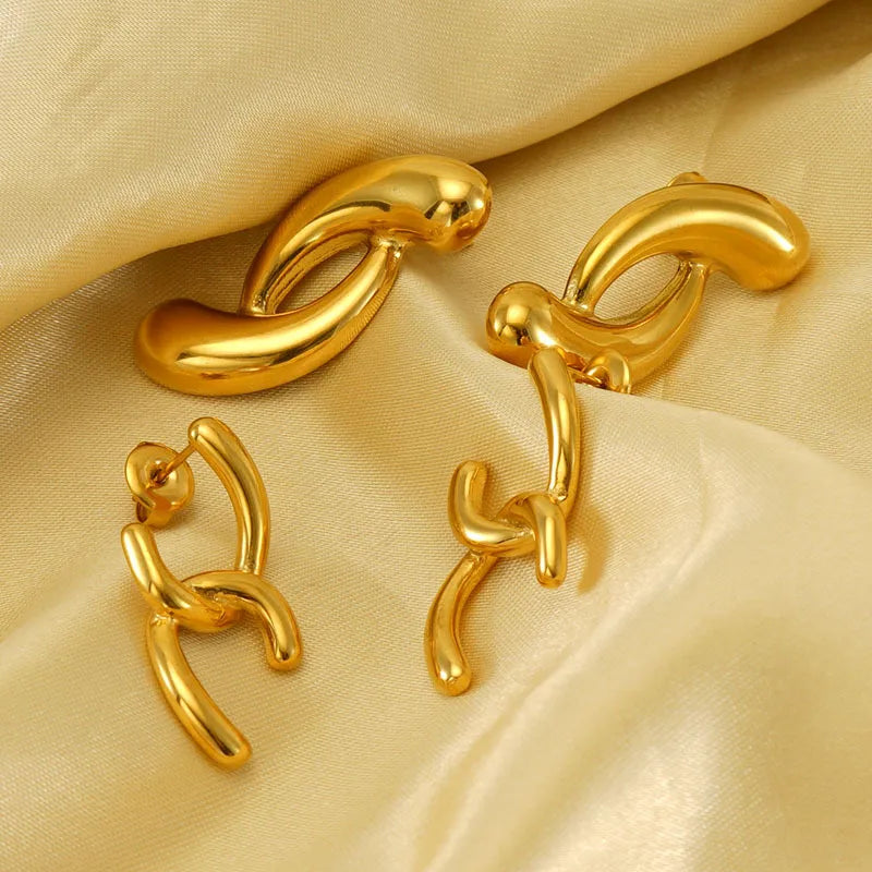 1 Pair Simple Style U Shape 304 Stainless Steel 18K Gold Plated Ear Studs