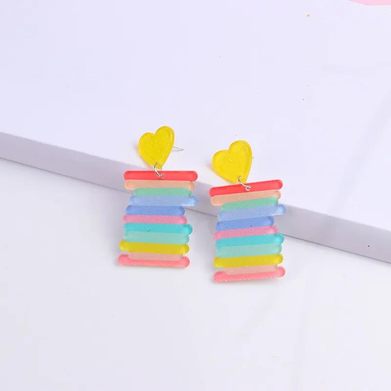 1 Pair Simple Style U Shape Arylic Patchwork Women'S Drop Earrings Ear Studs