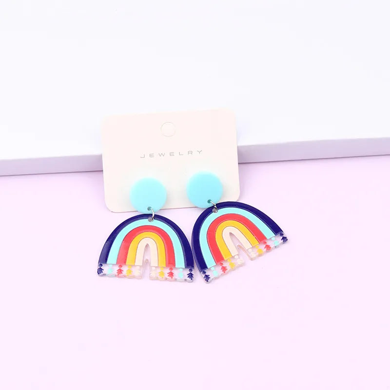 1 Pair Simple Style U Shape Arylic Patchwork Women'S Drop Earrings Ear Studs