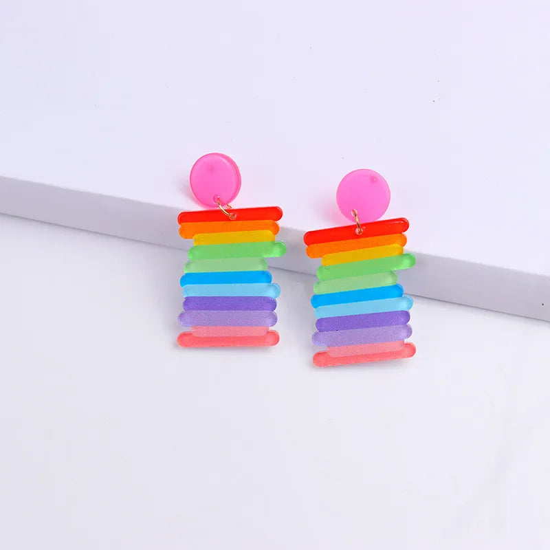 1 Pair Simple Style U Shape Arylic Patchwork Women'S Drop Earrings Ear Studs