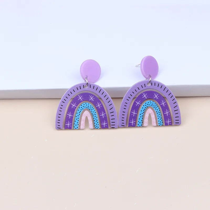 1 Pair Simple Style U Shape Arylic Patchwork Women'S Drop Earrings Ear Studs