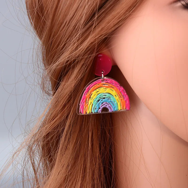 1 Pair Simple Style U Shape Arylic Patchwork Women'S Drop Earrings Ear Studs