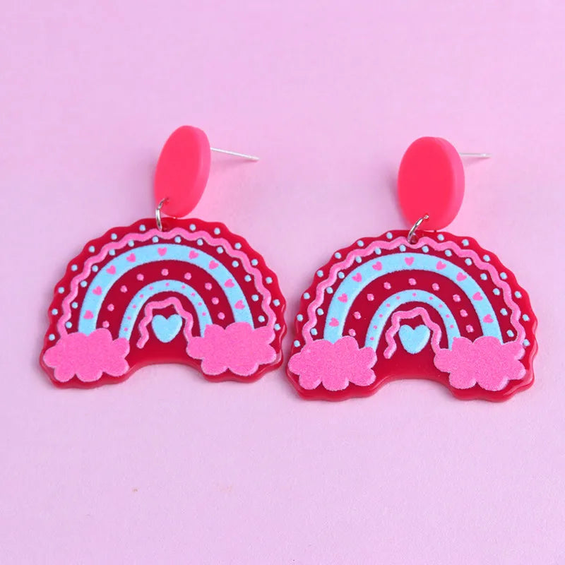 1 Pair Simple Style U Shape Arylic Patchwork Women'S Drop Earrings Ear Studs