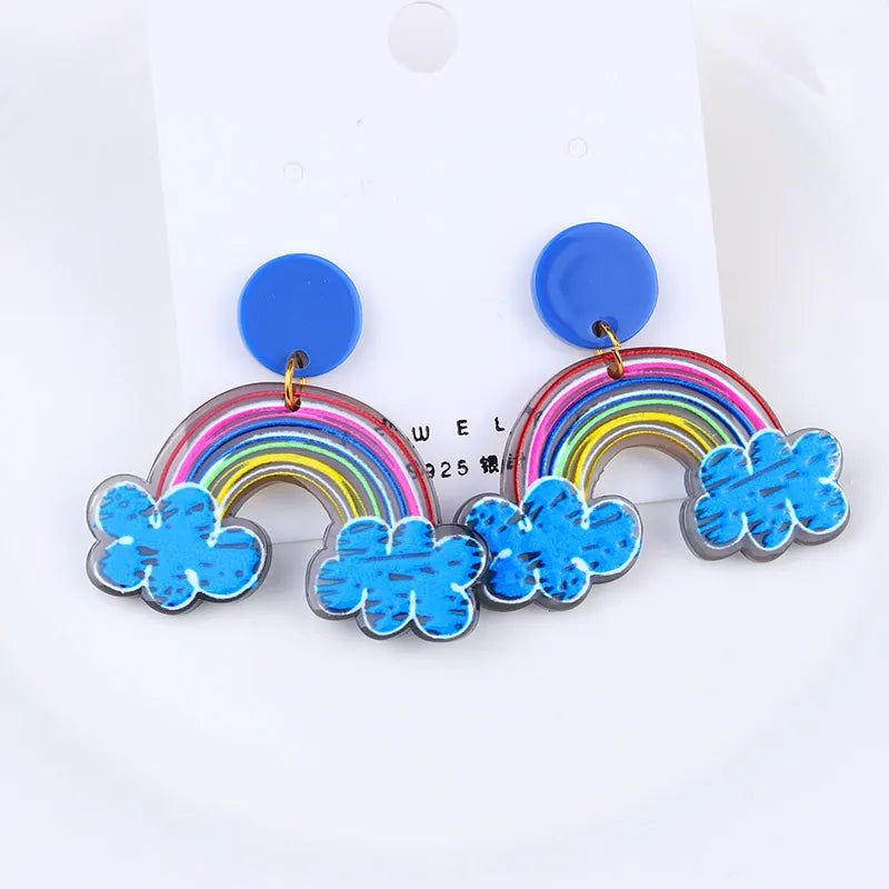 1 Pair Simple Style U Shape Arylic Patchwork Women'S Drop Earrings Ear Studs