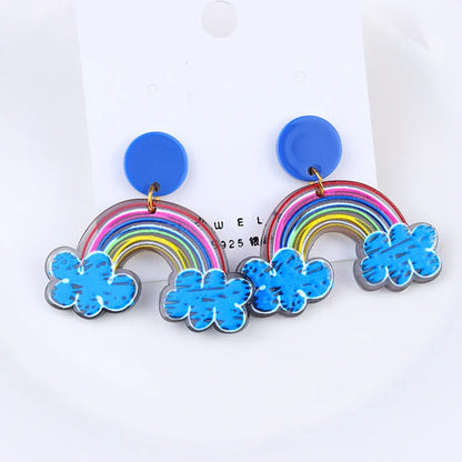 1 Pair Simple Style U Shape Arylic Patchwork Women'S Drop Earrings Ear Studs