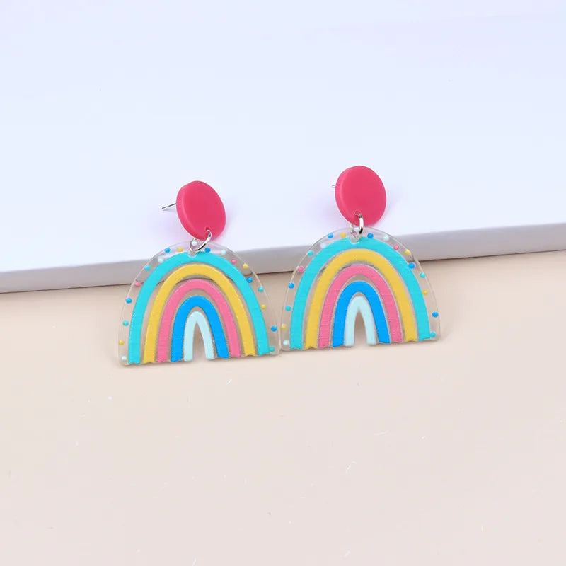 1 Pair Simple Style U Shape Arylic Patchwork Women'S Drop Earrings Ear Studs