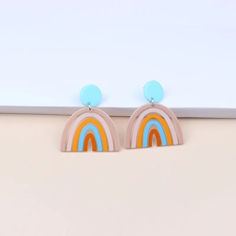 1 Pair Simple Style U Shape Arylic Patchwork Women'S Drop Earrings Ear Studs