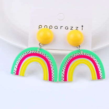 1 Pair Simple Style U Shape Arylic Patchwork Women'S Drop Earrings Ear Studs