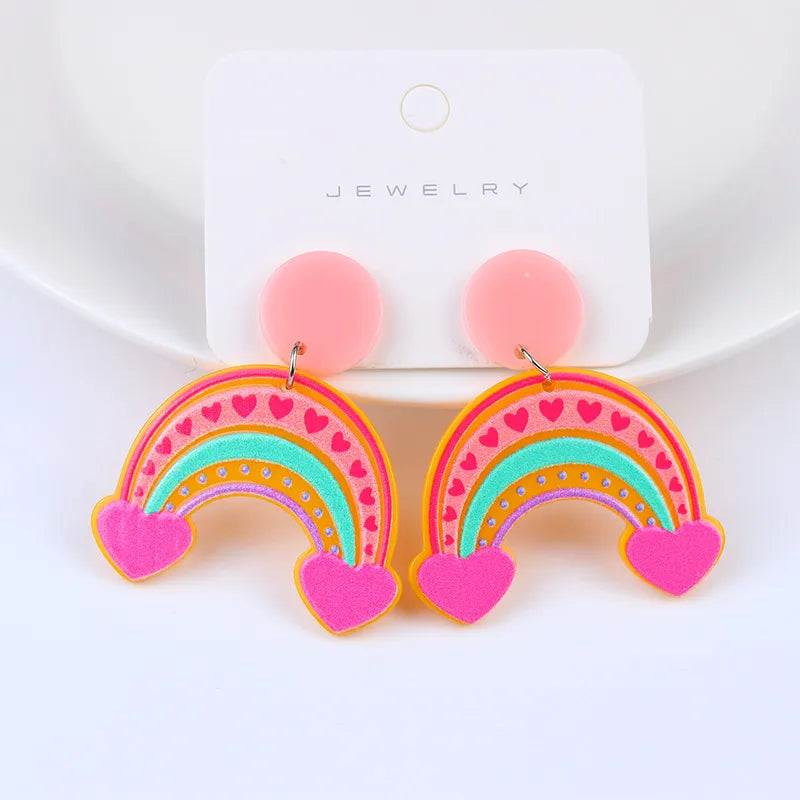 1 Pair Simple Style U Shape Arylic Patchwork Women'S Drop Earrings Ear Studs