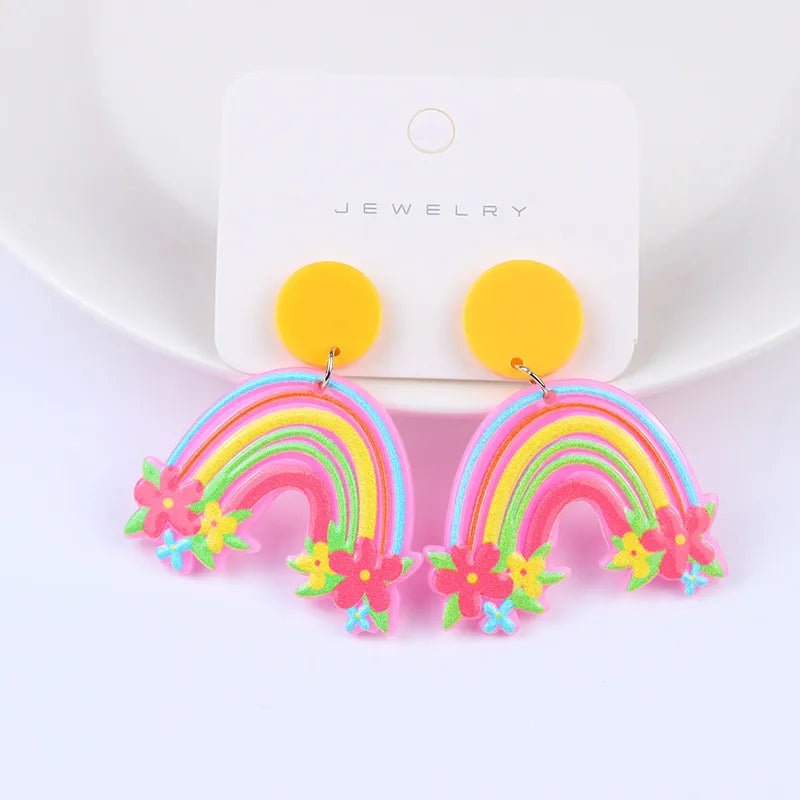 1 Pair Simple Style U Shape Arylic Patchwork Women'S Drop Earrings Ear Studs