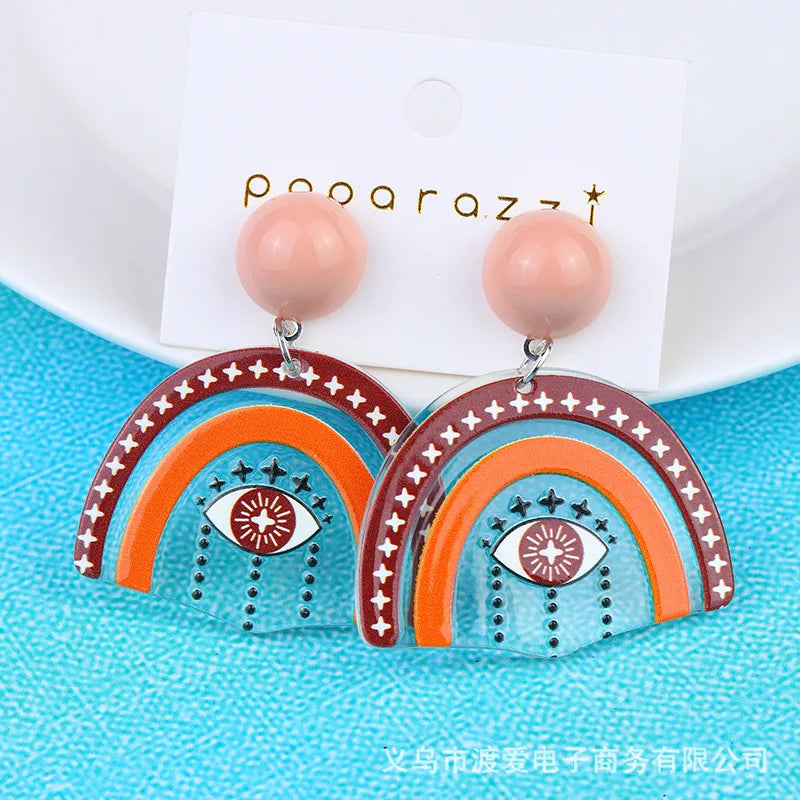 1 Pair Simple Style U Shape Arylic Patchwork Women'S Drop Earrings Ear Studs