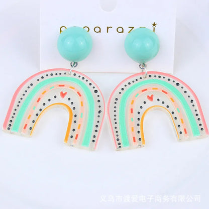 1 Pair Simple Style U Shape Arylic Patchwork Women'S Drop Earrings Ear Studs