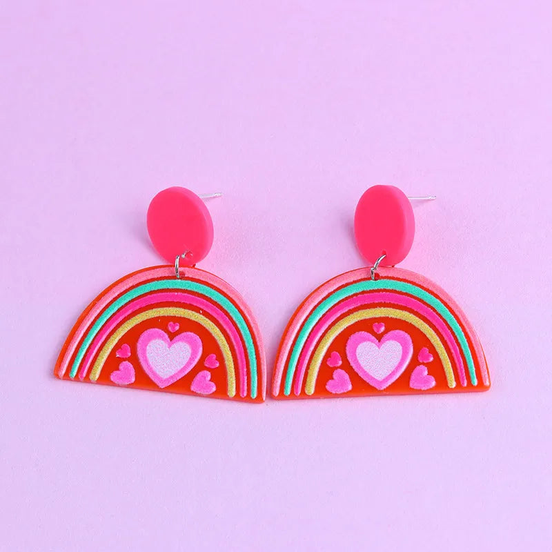 1 Pair Simple Style U Shape Arylic Patchwork Women'S Drop Earrings Ear Studs