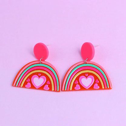 1 Pair Simple Style U Shape Arylic Patchwork Women'S Drop Earrings Ear Studs