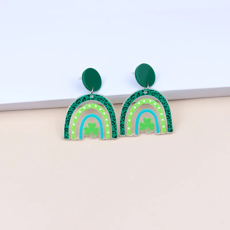 1 Pair Simple Style U Shape Arylic Patchwork Women'S Drop Earrings Ear Studs