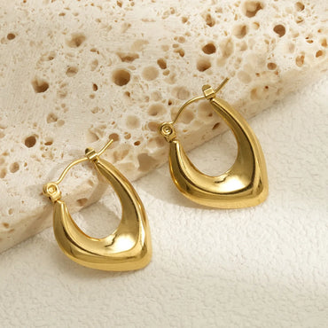 1 Pair Simple Style U Shape Asymmetrical 304 Stainless Steel 18K Gold Plated Earrings