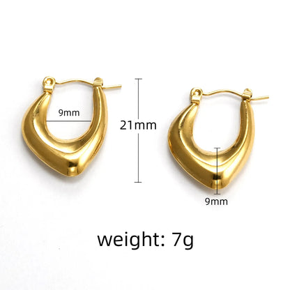 1 Pair Simple Style U Shape Asymmetrical 304 Stainless Steel 18K Gold Plated Earrings