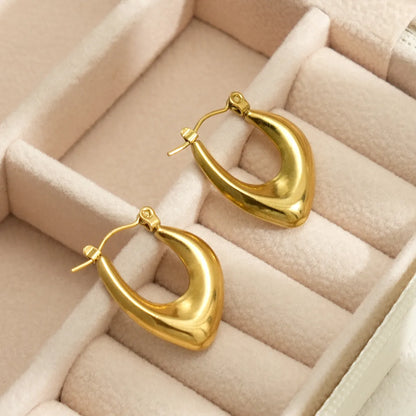 1 Pair Simple Style U Shape Asymmetrical 304 Stainless Steel 18K Gold Plated Earrings