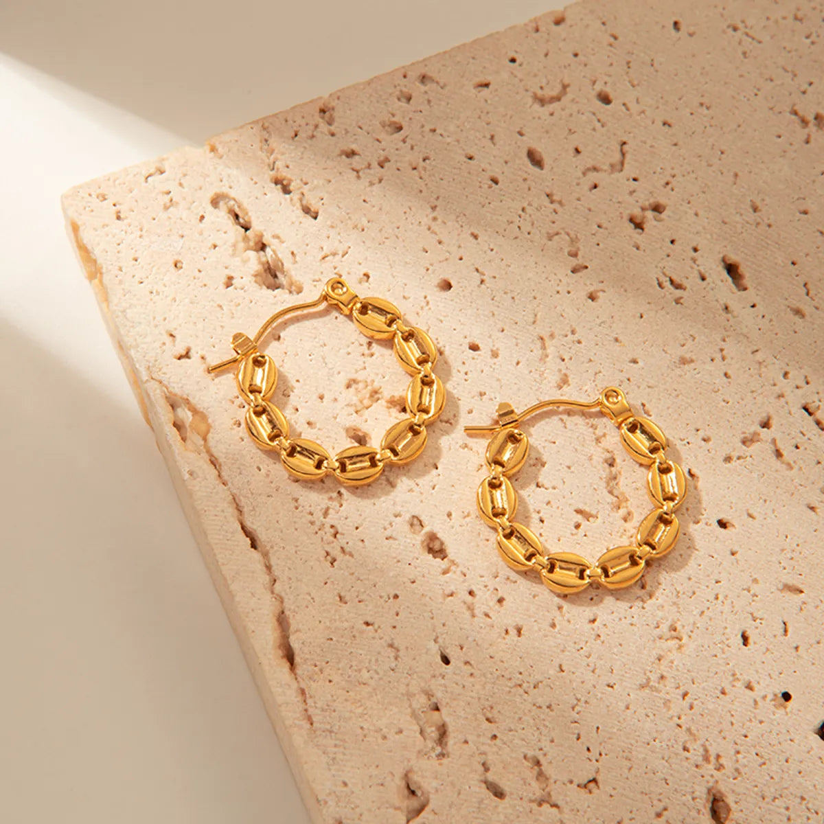 1 Pair Simple Style U Shape Chain Plating Stainless Steel Gold Plated Ear Studs