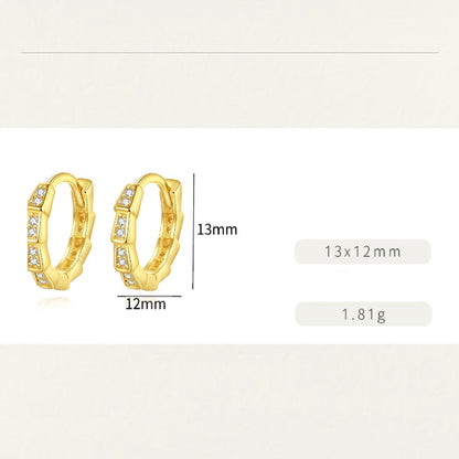 1 Pair Simple Style U Shape Geometric Plating Sterling Silver Gold Plated Hoop Earrings