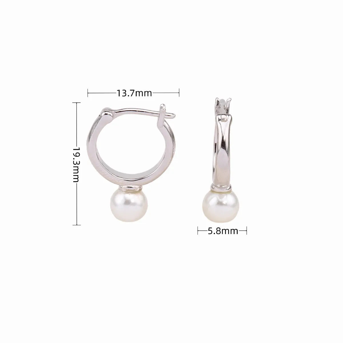 1 Pair Simple Style U Shape Inlay Sterling Silver Pearl Earrings