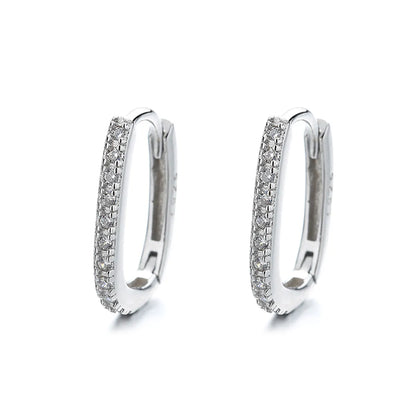 1 Pair Simple Style U Shape Inlay Sterling Silver Zircon Hoop Earrings